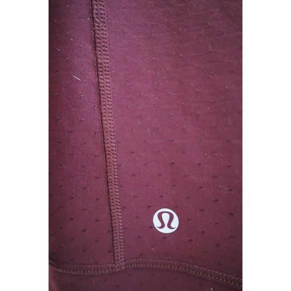 Lululemon Women's Sz 12 Burgundy Full Zip Mock Neck Hooded In Stride Jacket - Picture 3 of 9